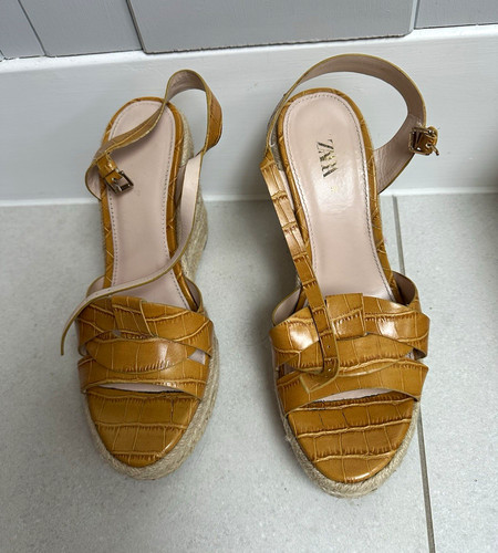 Zara women tan crocodile - zara,
