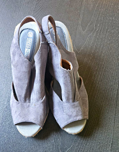 Women grey suede - women's, slingback