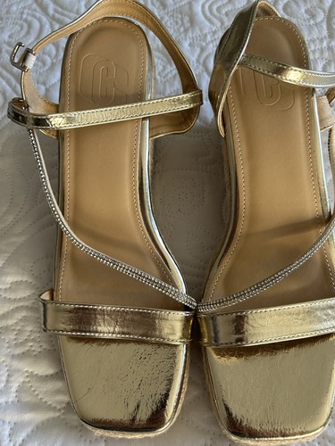 Gold wedge sandals women - wedge,