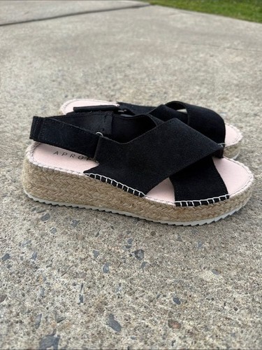 Black espadrille platform - black,