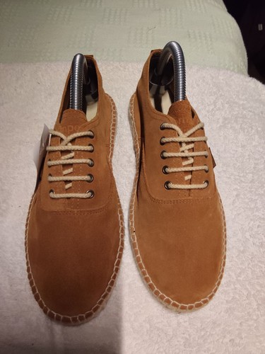 Light brown lace suede - brown, lace-up