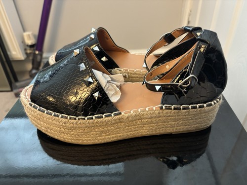 Ladies espadrilles black - uk, 7