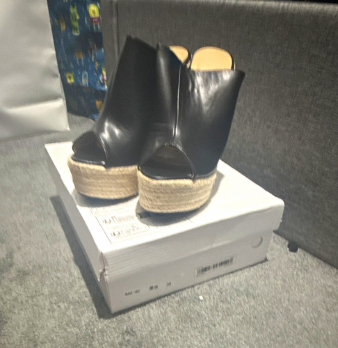 Women black beige wedge - women’s, black/beige