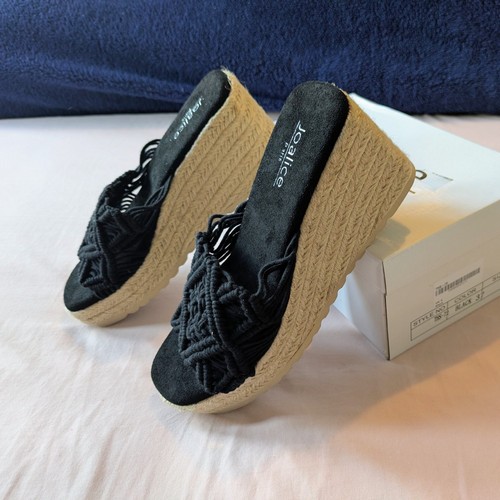 Black crochet macrame platform - crochet,