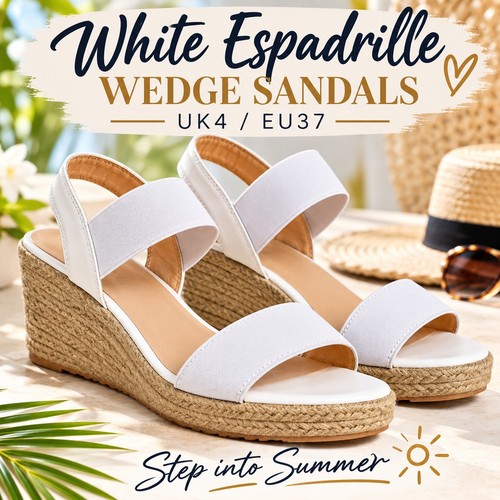 White espadrille wedge - espadrille, sandals