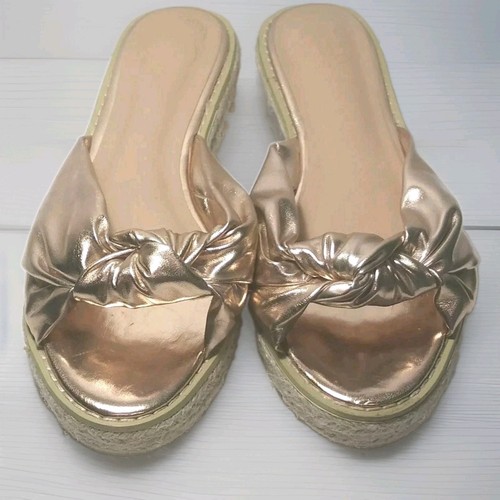 Size rose gold espadrilles - m, 7