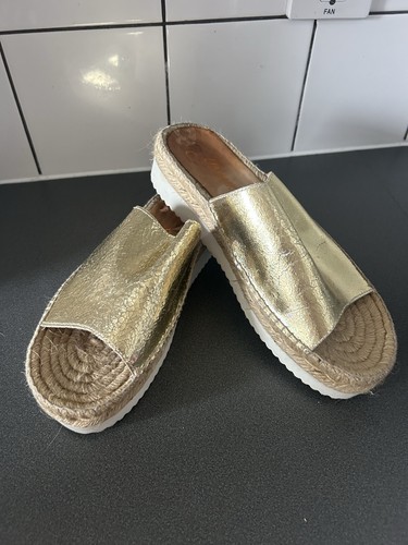 Gold espadrilles made spain - espadrilles,